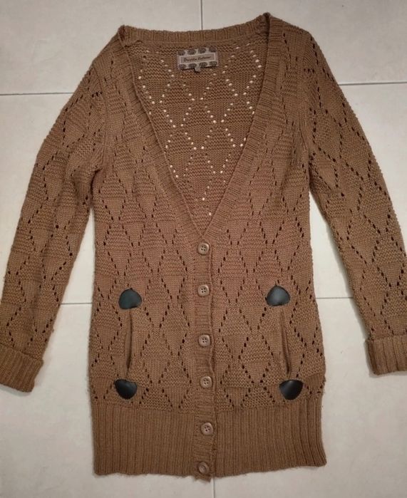 Casaco de malha comprido da Bershka