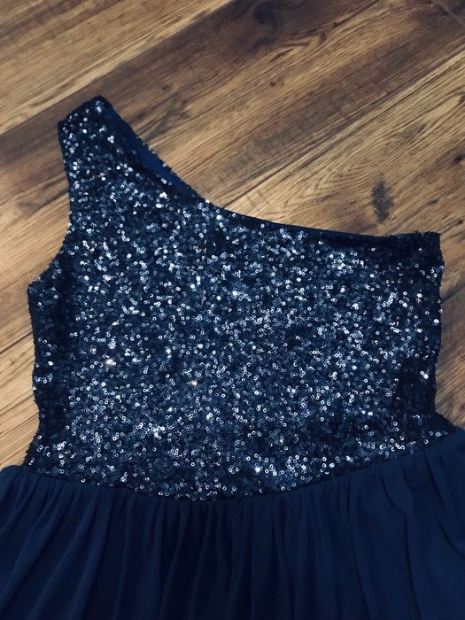 Asos sukienka S granatowa cekiny