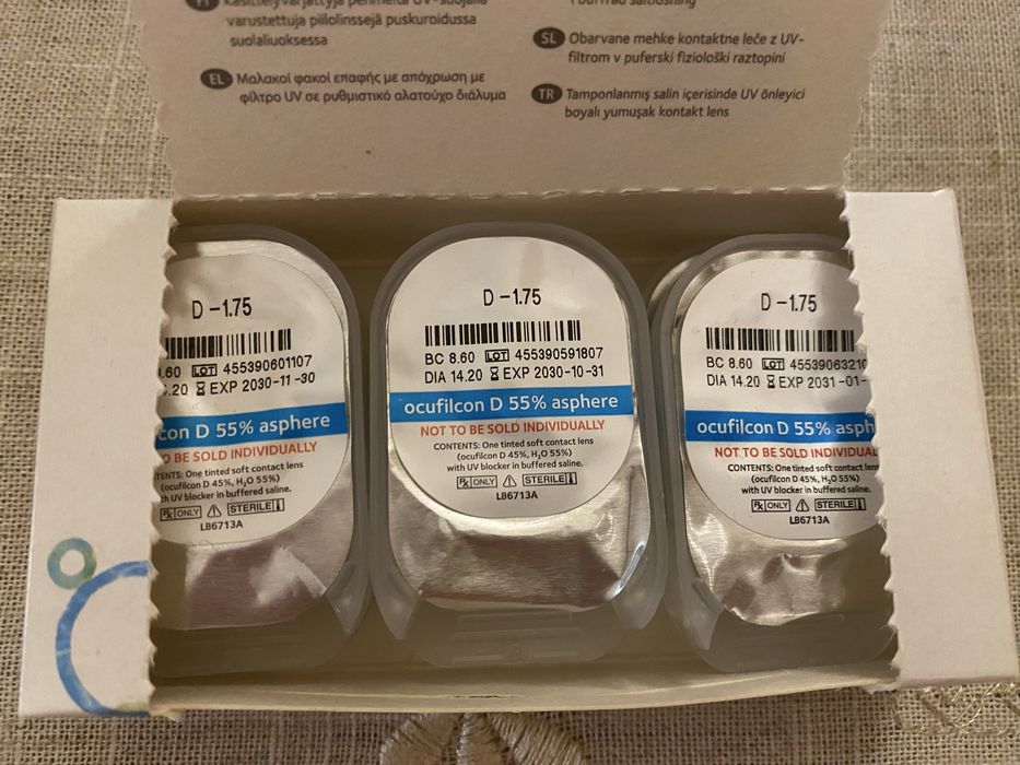 6 lentes contacto mensais CooperVision (miopia -1.75)