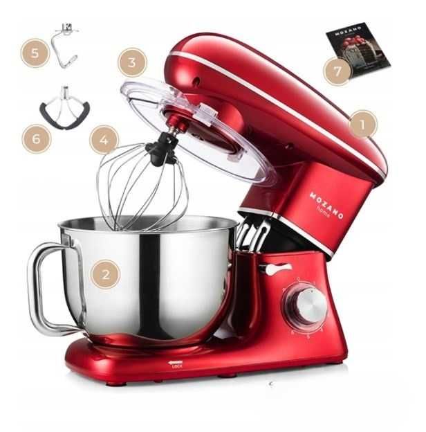 3200W MOCNY Robot kuchenny planetarny NIEZAWODNY 3 mieszadła 6,2L misa