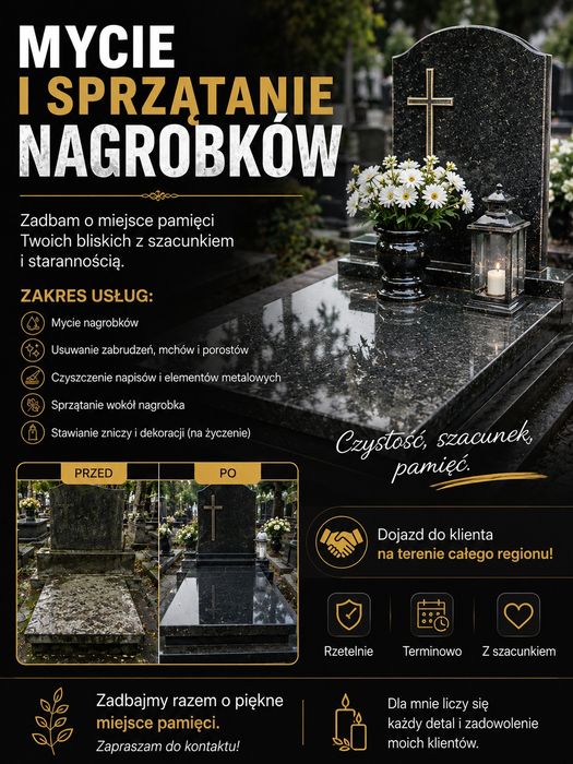 Mycie i sprzątanie nagrobków