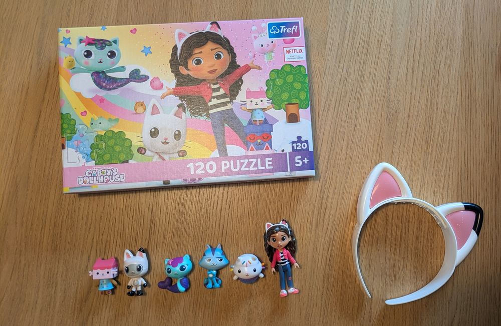 Zestaw Koci Domek Gabi, opaska, figurki, puzzle 120
