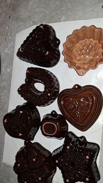 .Ceramiczne, stare formy do pieczenia.