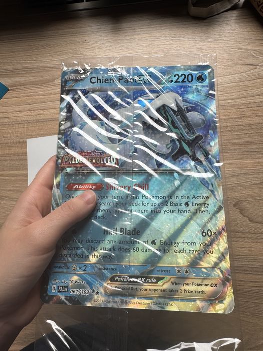 Oryginalna karta Pokémon JUMBO chien-pao ex 061 scarlet violet paldea evolved