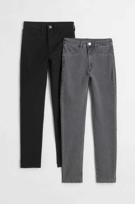Новий набір Джинси скіні h&m 140 чорні сірі штани брюки