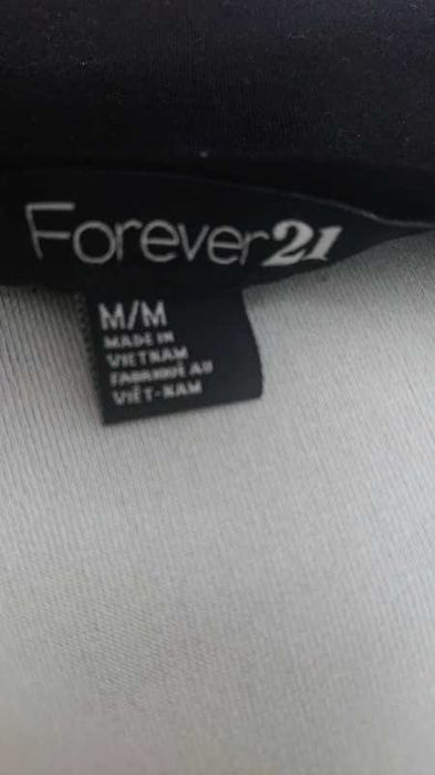 Mała czarna mini z bufkami, marszczona, 36/38, s/m Forever 21
