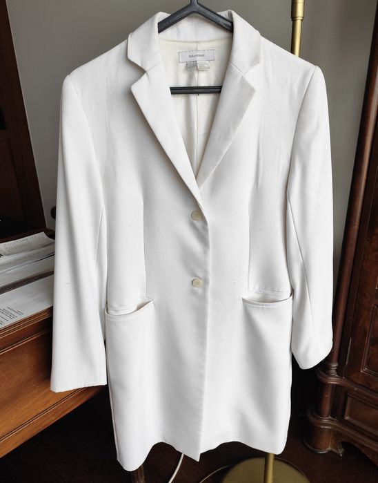 Casaco longo elegante Zara Woman Branco