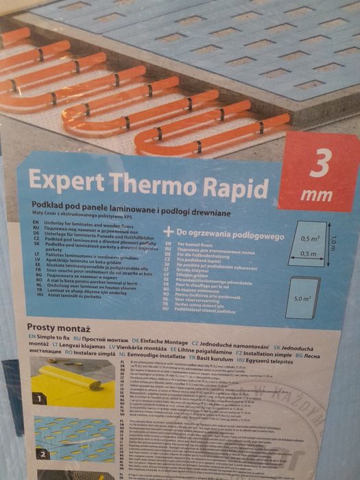Podkład pod panele na ogrzewanie podłogowe 20m2