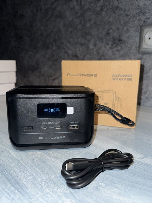 Портативна зарядна станція ALLPOWERS P100 LiFePO4 (100W, 99.2Wh) — Нова!