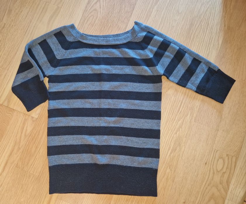 Camisola de malha M/L cinza e preta