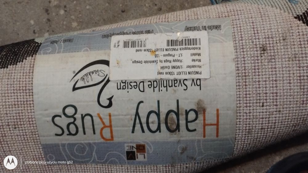 Okrągły dywan dla dzieci pingwin 133 cm