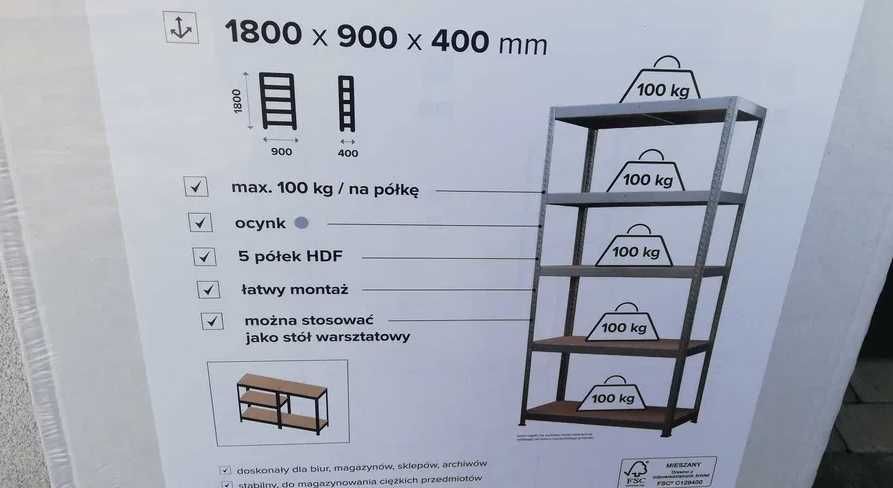 REGAŁ METALOWY magazynowy OKAZJA udźwig 500kg !!!