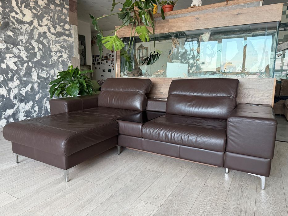 Кутовий шкіряний (кожаный) диван.Стан ідеальний