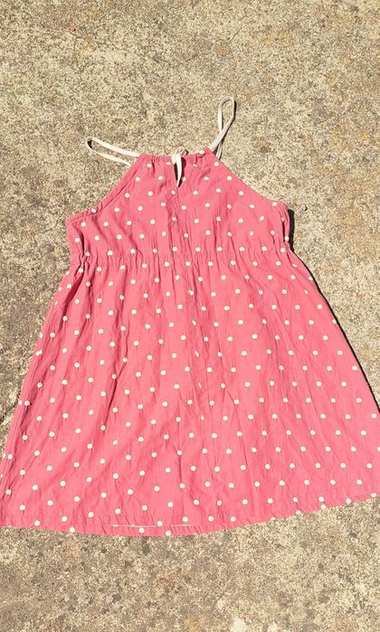 Vestido rosa bolinhas 8 anos