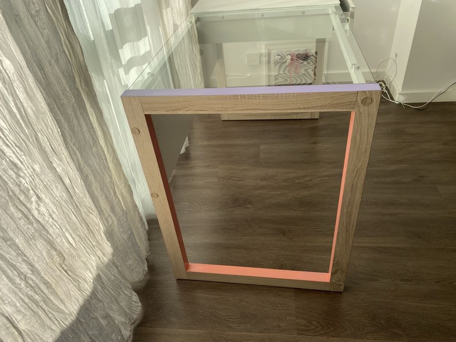 Secretaria criança colorida de vidro com gaveta