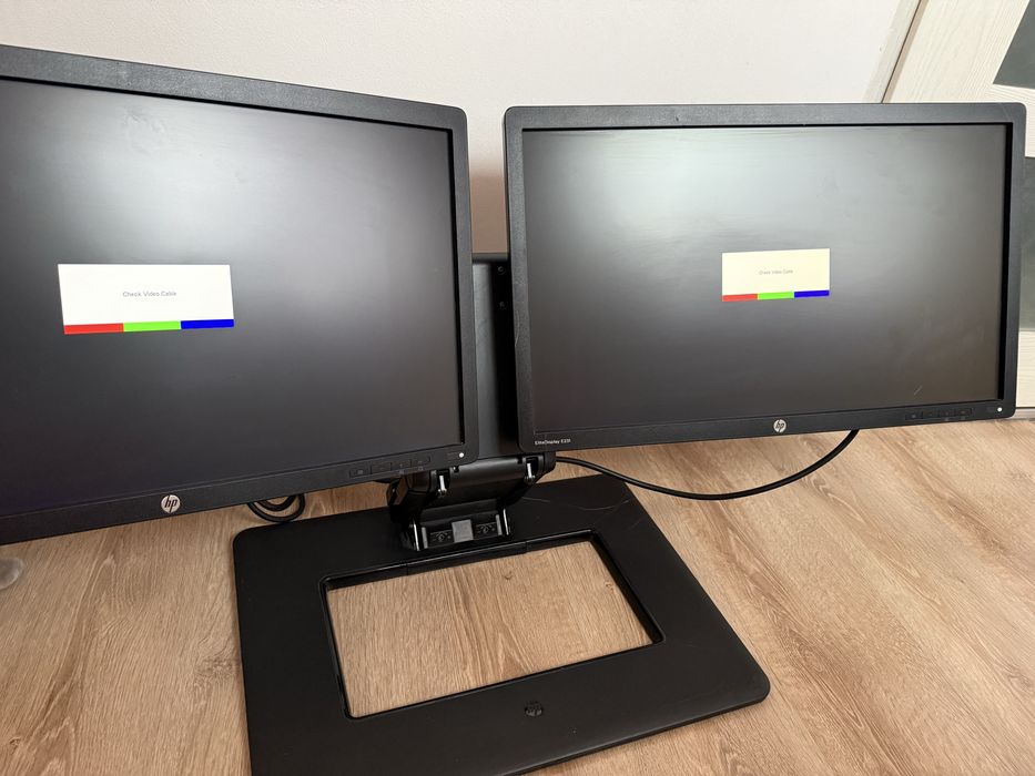 Zesraw 2xMonitor HP EliteDisplay E231 + Oryginalna Podstawa Dual Stand