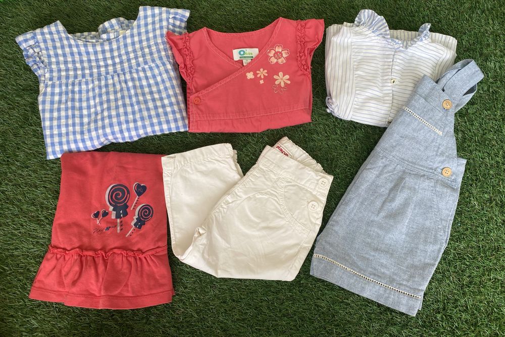 Lote roupa PlayUp Conjuntos menina Jardineira,calças,vestidos e blusa