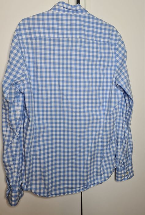 ASOS męska koszula w kratkę M biało- niebieska casual