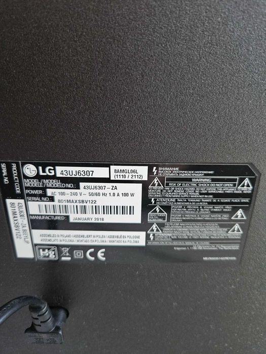 Televisor LED LG 43UJ6307 de 43" Smart TV