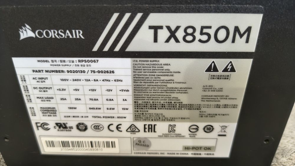 Zasilacz Corsair TX850M 850watt