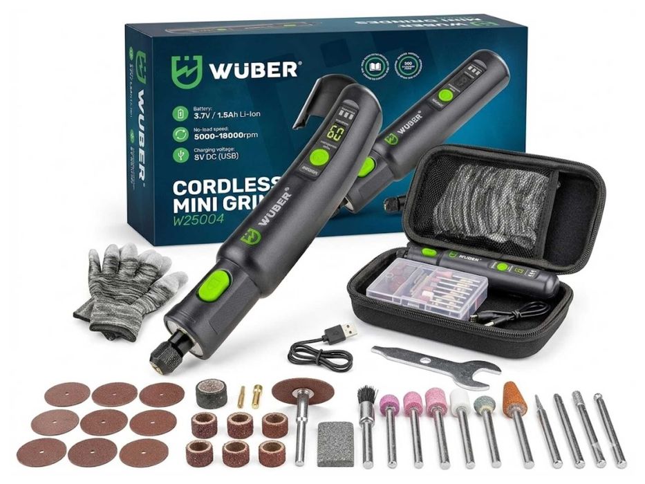 Mini szlifierka Wuber Grawer Polerka USB Zestaw 30 elementów