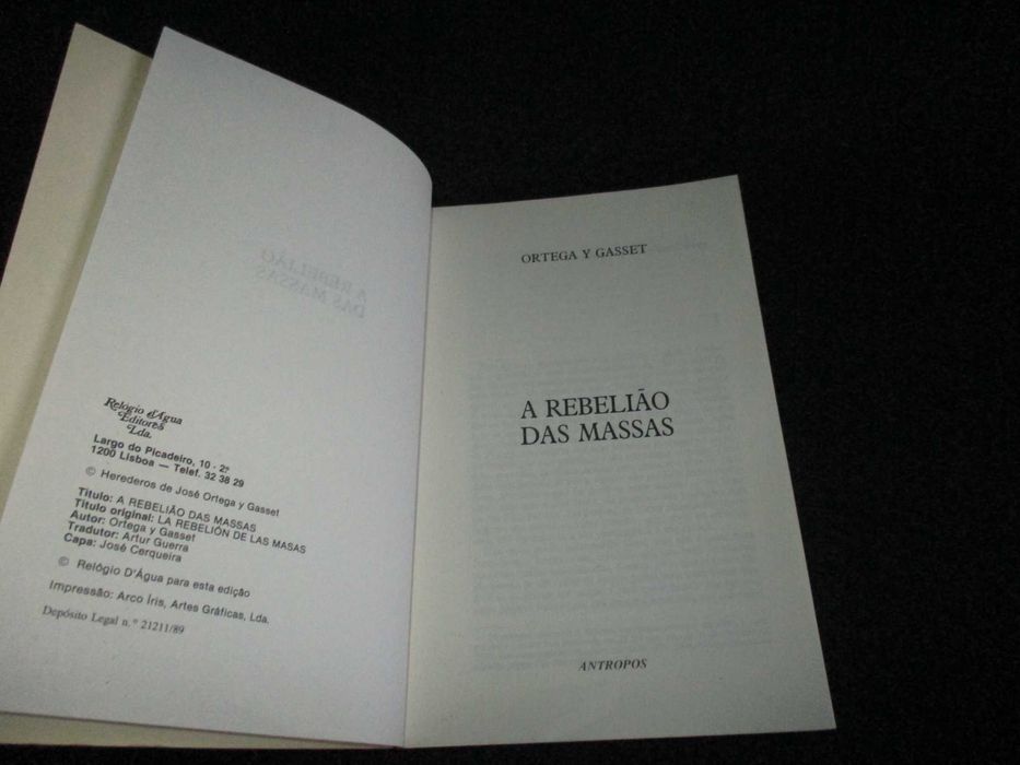 Livro A Rebelião das Massas José Ortega y Gasset