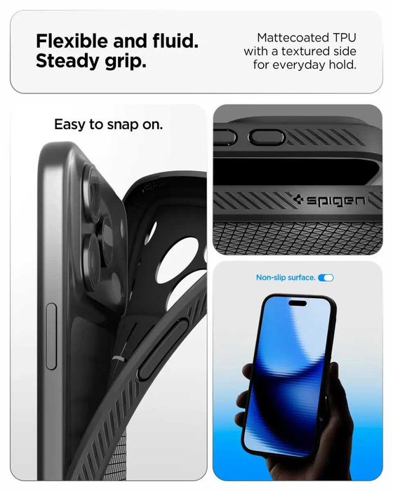 Чехол Spigen Liquid Air для iPhone 17 Pro - Matte Black