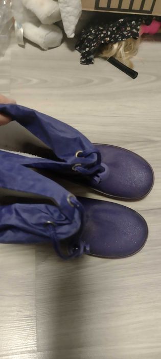 Kalosze dziewczęce brokatowe ze ściągaczem 30