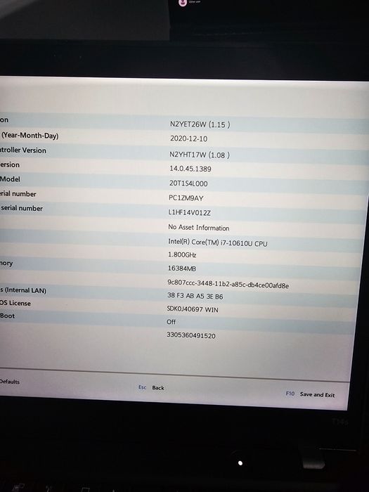 Lenovo thinkpad t14s i7 10510u 16gb ram 512gb ssd