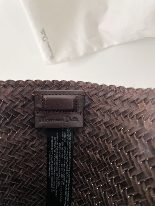 Massimo Dutti Brązowa torba z plecionej skóry