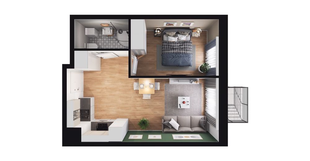 2-pokojowe mieszkanie 34m2 + balkon Bez Prowizji