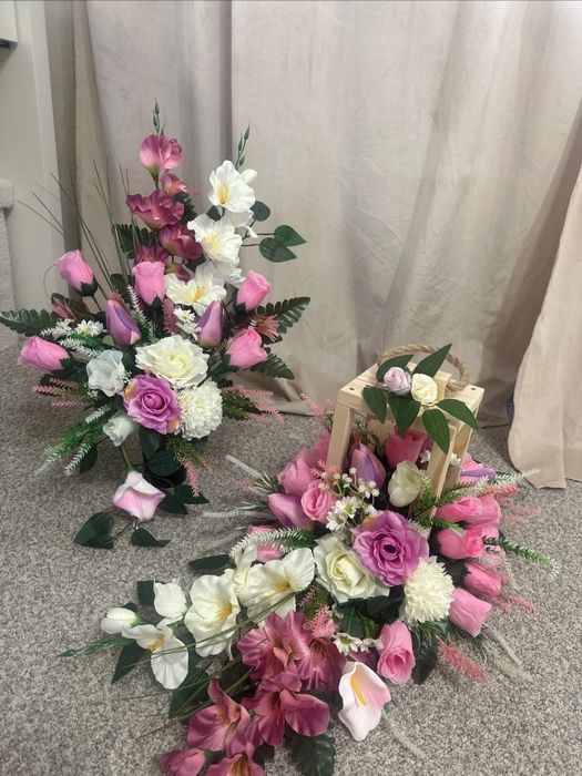 Komplet kwiatów na grób