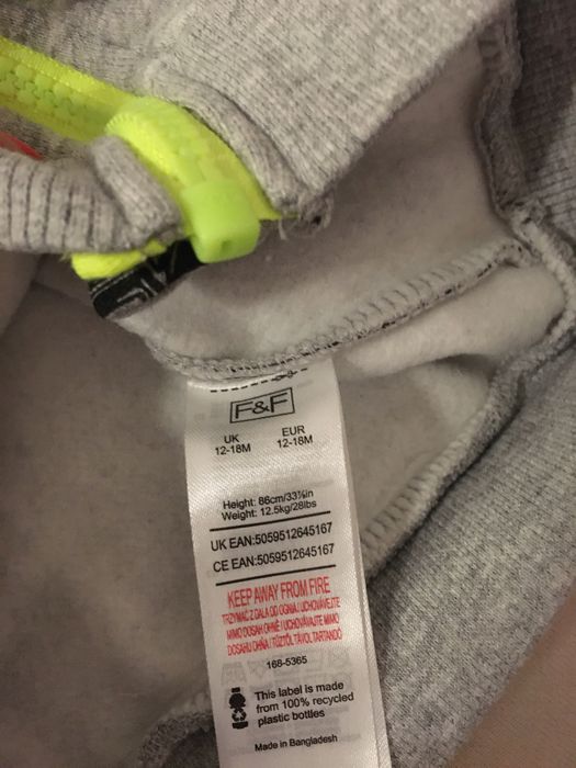 Bluza rozpinana z kapturem F&F nowa 80-86cm