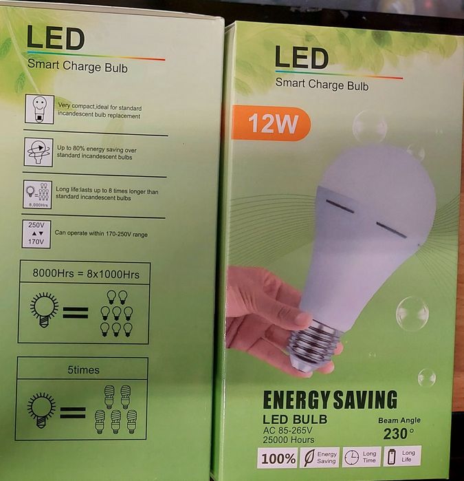 Акумуляторная лампа 12 w 6400k