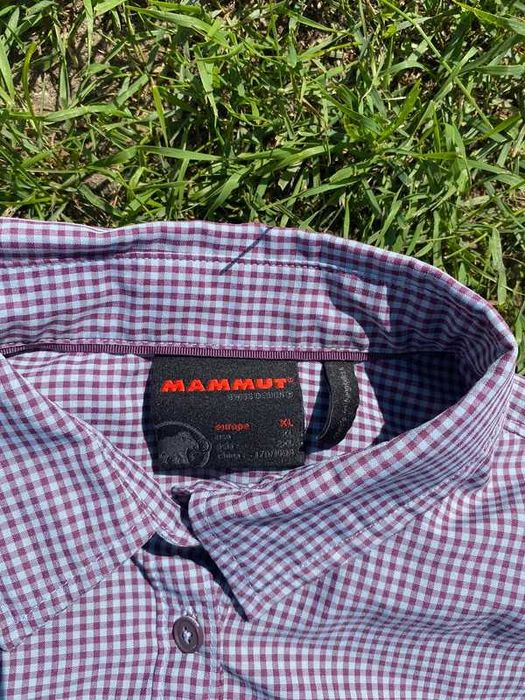 Śliczna koszula damska Mammut w kratę XL travel outdoor fioletowy