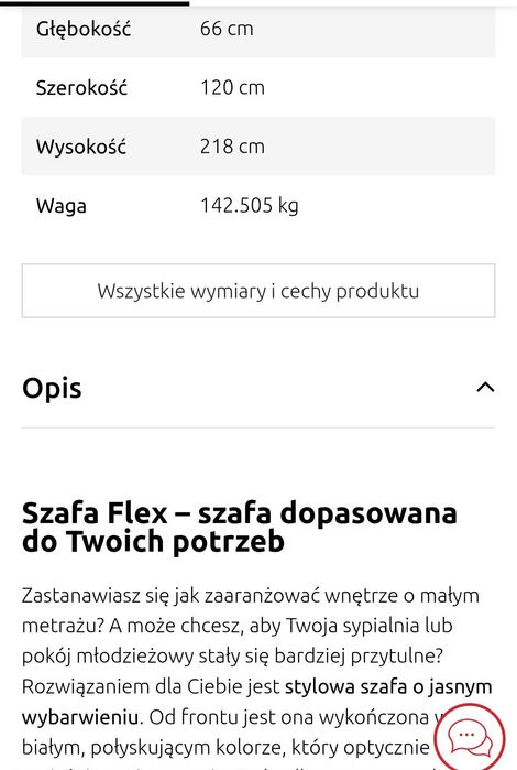 Szafa flex 120×218 biały połysk Black Red White