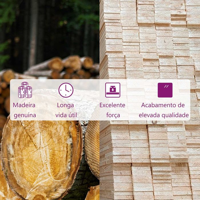 Estrutura de cama 90x200 cm pinho maciço branco montada