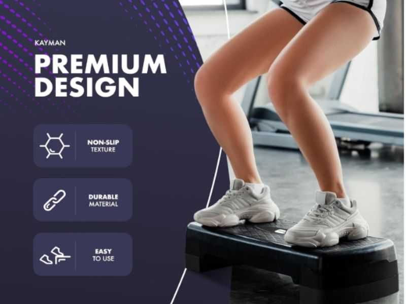 Степер платформа для аеробіки та фітнесу KAYMAN Exercise Steps