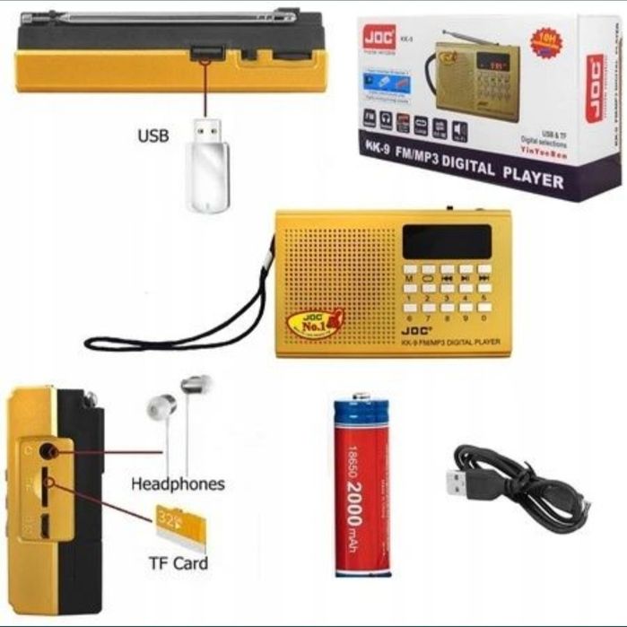 Radio turystyczne domowe mini przenośne na akumulator Bluetooth MP3