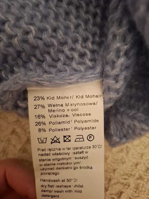 Błękitny sweterek MLE Kasia Tusk M/L