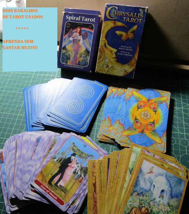 Chrysalis Tarot e Spiral Tarot: dois baralhos de tarot usados. Lindos!