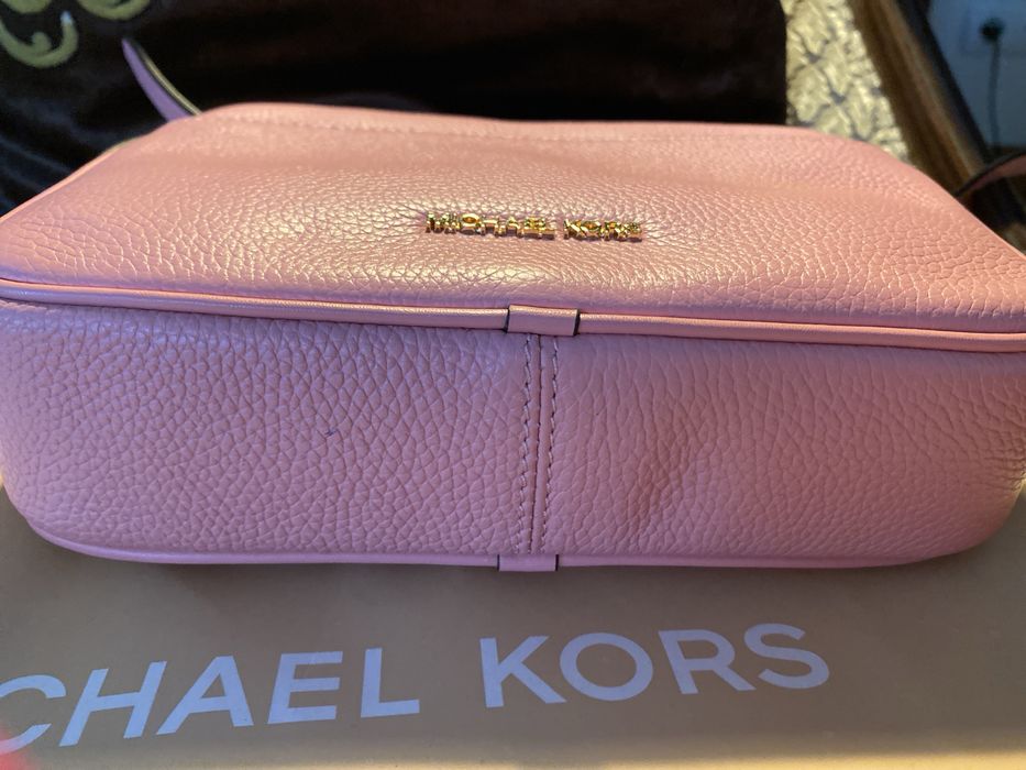 Mala/carteira Michael Kors pele/rosa Estrear, tam medio