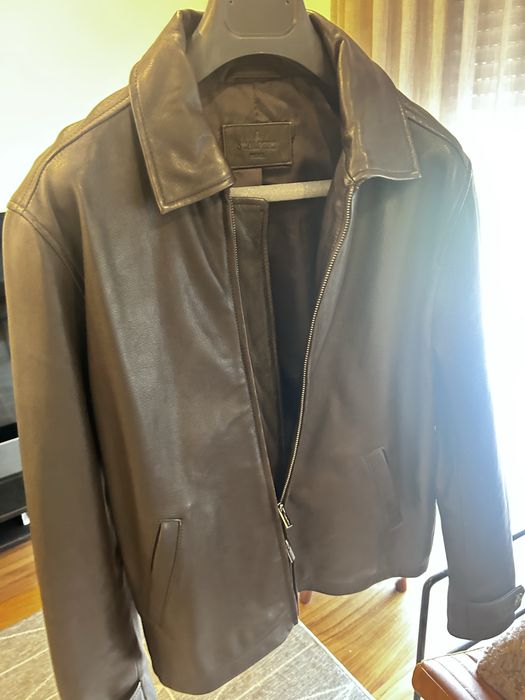 Casaco tipo biker em 100% pele