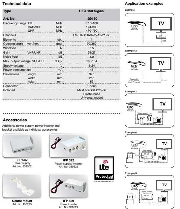 ANTENA TDT UFO PARA AUTOCARAVANAS, BARCOS, CAMIÕES