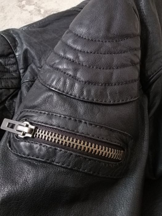 Куртка кожаная мужская фирменная Италия мотокуртка байкерская