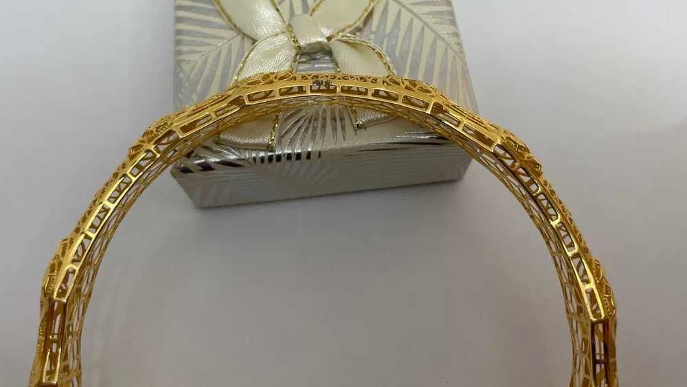 Śliczna złota bransoletka / KOŁO / 10,24g p585 22cm /STERNA złoto