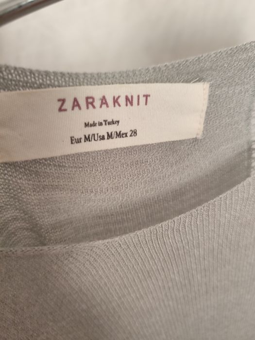 Zara cienki sweterek bluzka szara roz. M