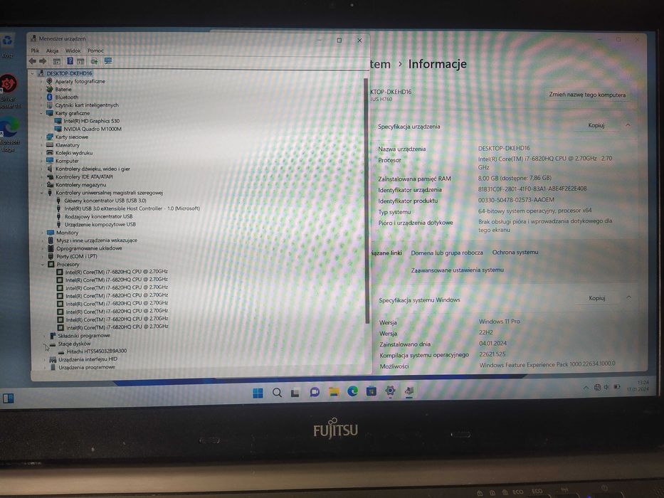 Laptop Fujitsu H760 i7. Stacja robocza dla grafików i graczy!