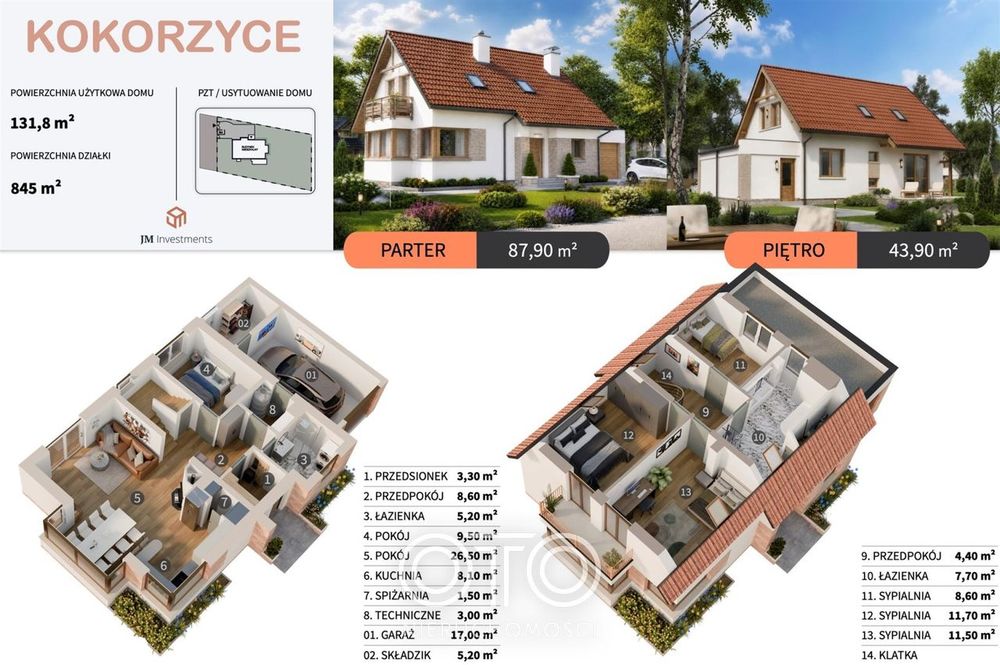 Dom wolnostojący pod Wrocławiem | działka 845m²