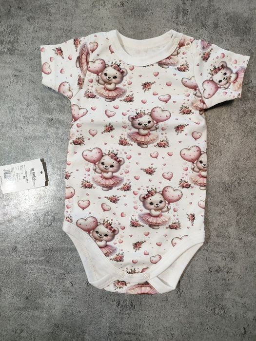 Body dziewczęce misie krótki rękaw le bebe 80